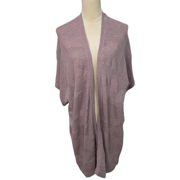 Lululemon Find Your Light Wrap Heathered Mauve Open Front Mesh Kimono Cardigan - Picture 4 of 15